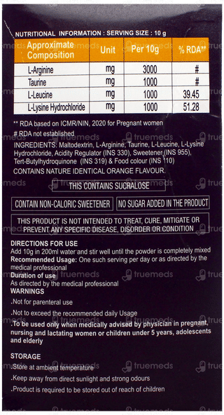 Focii Gr Orange Flavour Powder 10Gm Pack Of 10 Sachets