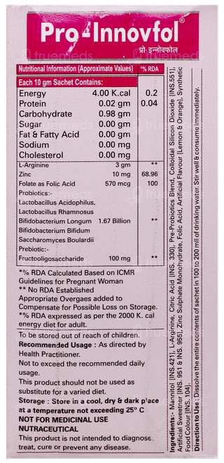 Pro Innovfol Sugar Free Sachet 10Gm