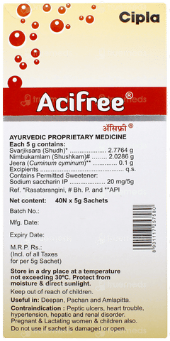 Acifree Jeera Flavour Sachet 5gm