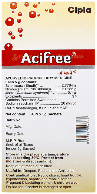 Acifree Jeera Flavour Sachet 5gm
