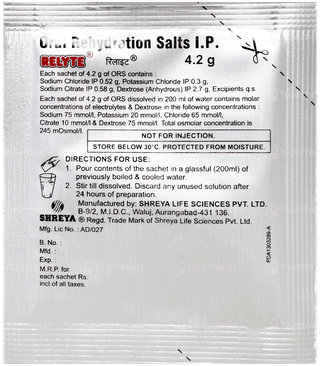 Relyte Powder 4.2Gm Pack Of 5 Sachets