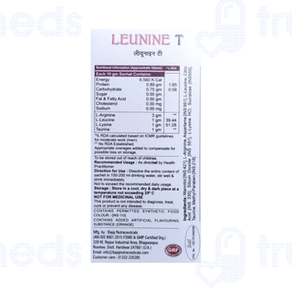 Leunine T Orange Flavour Sugar Free Sachet 10Gm