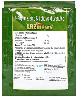 Lrzin Forte Orange Flavour Sugar Free Granules 10Gm