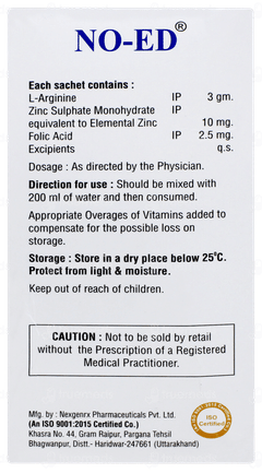 No Ed Sugar Free Sachet 10gm