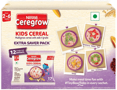 Nestle Ceregrow Multigrain With Milk & Fruits From 2-6 Years Kids Cereal 50gm Of 12 Sachets