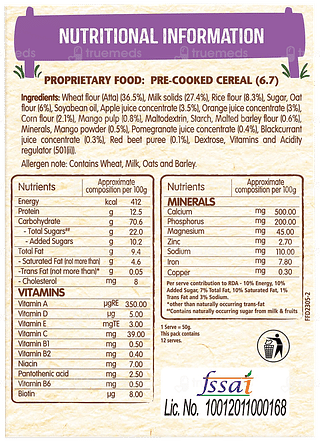 Nestle Ceregrow Multigrain Cereal With Milk & Fruits Sachet 12 Sachet
