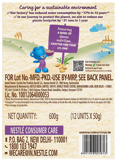 Nestle Ceregrow Multigrain With Milk & Fruits From 2-6 Years Kids Cereal 50gm Of 12 Sachets