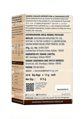 Zandu Ashwagandha Amla Herbal Infusion Sachet 25