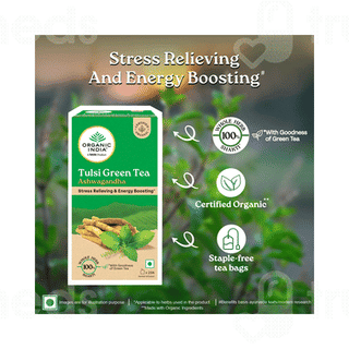 Organic India Ashwagandha Tulsi Green Tea Sachet 25