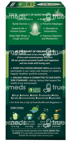 Organic India Tulsi Green Tea Classic Box Of 25 Sachets