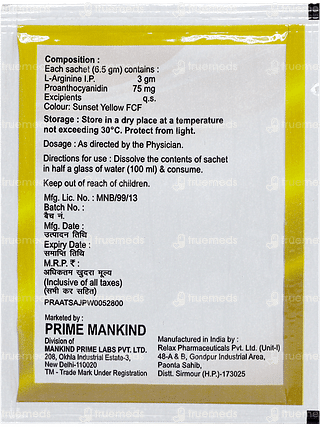 Argistrong Lemon Orange Flavour Sugar Free Sachet 6.5gm