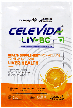 Celevida Liv Bc Orange Flavour No Added Sugar Sachet 7.5Gm Celevida Liv Bc Orange Flavour No Added Sugar Sachet 7.5Gm