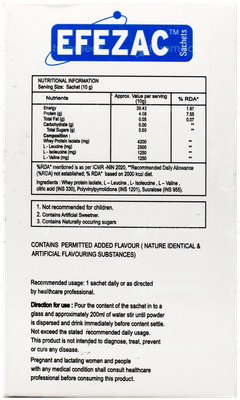 Efezac Orange Flavour Sugar Free Sachet 10Gm