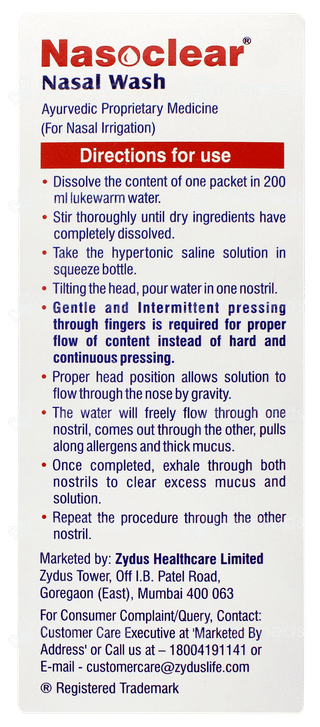Nasoclear Nasal Wash 5gm Pack Of 20 Sachets
