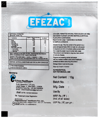 Efezac Orange Flavour Sachet 10Gm