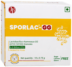 Sporlac Gg Vanilla Flavour Sugar Free Granules 0.75Gm Pack Of 10 Sachets