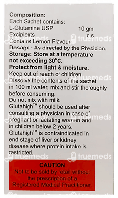 Glutahigh Lemon Flavour Powder 15gm Glutahigh Lemon Flavour Powder 15gm