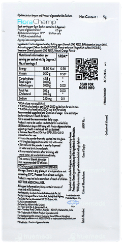 Florachamp Orange Flavoured Sachet 5gm Florachamp Orange Flavoured Sachet 5gm