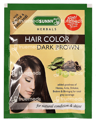 Baksons Sunny Herbals Hair Color Dark Brown Sachet 1