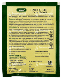 Baksons Sunny Herbals Hair Color Dark Brown Sachet 1