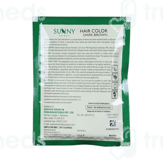 Baksons Sunny Herbals Hair Color Dark Brown Sachet 1