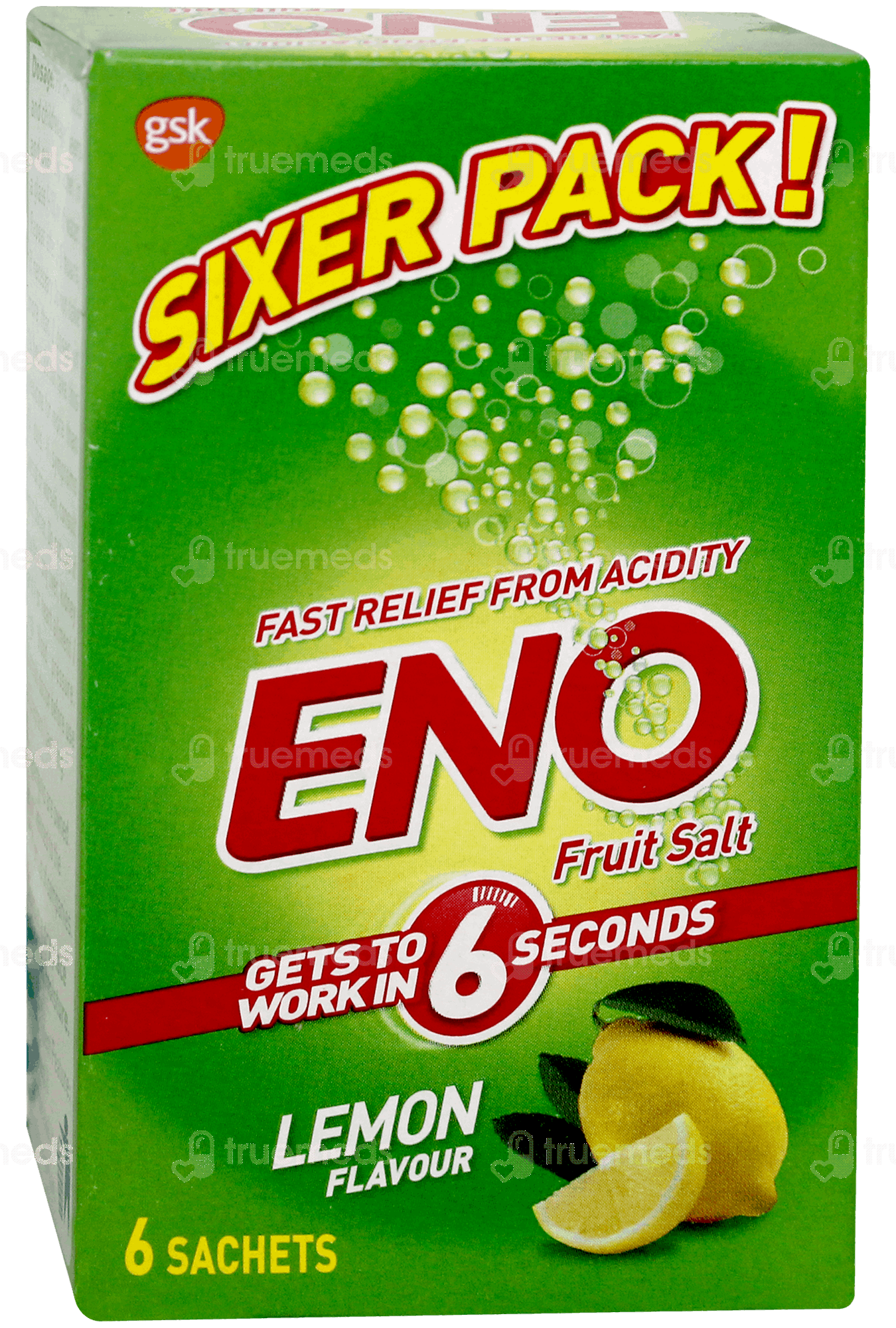 Eno Fruit Salt Lemon Flavour 5Gm Pack Of 6 Sachets