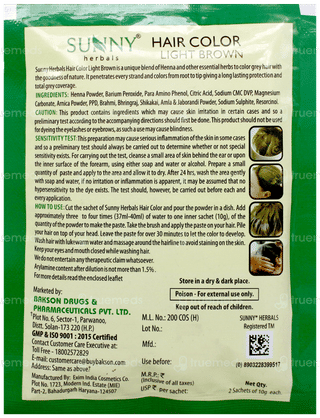 Baksons Sunny Herbals Light Brown Hair Color Sachet 1