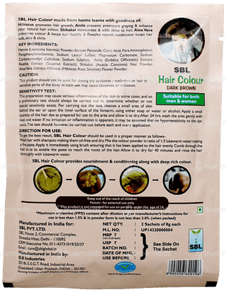 Sbls Dark Brown Hair Colour Powder 8gm Pack Of 2