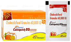 Calciquick D3 Orange Sugar Free Sachet 1gm Calciquick D3 Orange Sugar Free Sachet 1gm