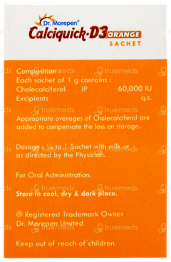 Calciquick D3 Orange Sugar Free Sachet 1gm