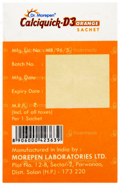 Calciquick D3 Orange Sugar Free Sachet 1gm
