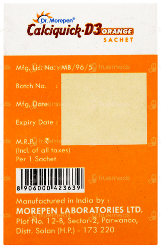 Calciquick D3 Orange Sugar Free Sachet 1gm