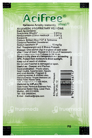 Acifree Pudina Flavour Sachet 5gm