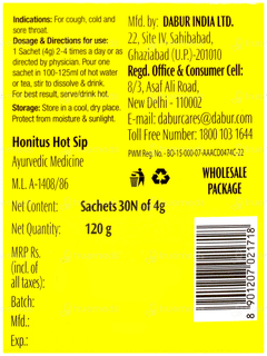 Dabur Honitus Hot Sip 4Gm Pack Of 30 Sachets