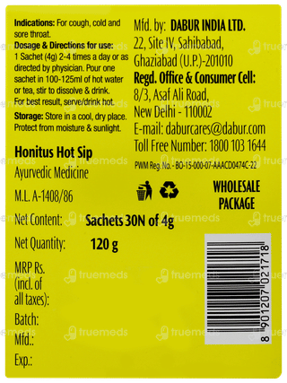 Dabur Honitus Hot Sip 4gm Pack Of 30 Sachets