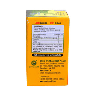 Stevia World Cerovia Sweetener 1Gm Pack Of 25 Sachets