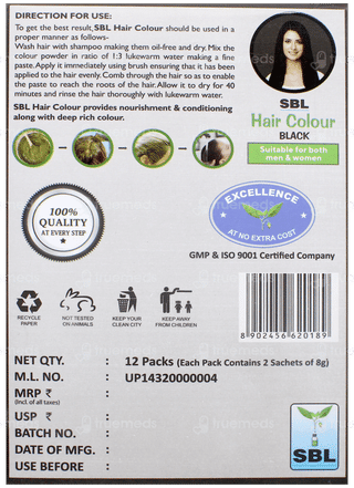 Sbl Hair Colour Black 16Gm