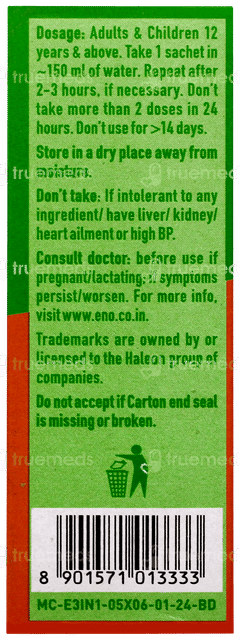 Eno 3 In 1 Real Jeera Ajwain Kala Namak Sachet 5gm