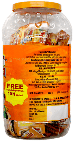 Dabur Hajmola Regular Sachets 170 With 10 Sachets Free