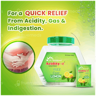 Dr Morepen Acidity X Instant Relief Lemon Flavour 5gm  Pack Of 50 Sachets