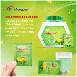 Dr Morepen Acidity X Instant Relief Lemon Flavour 5gm  Pack Of 50 Sachets