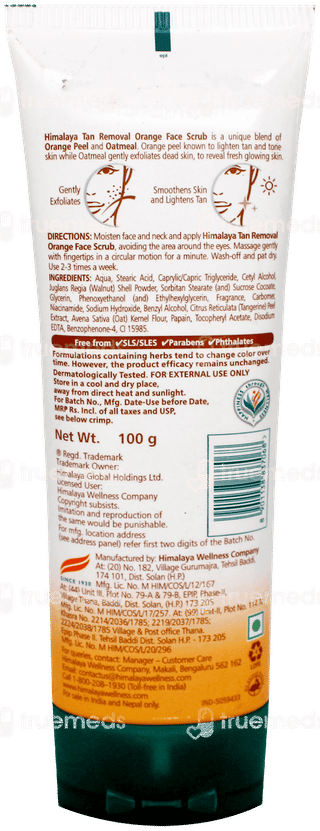 Himalaya Tan Removal Orange Face Scrub 100Gm