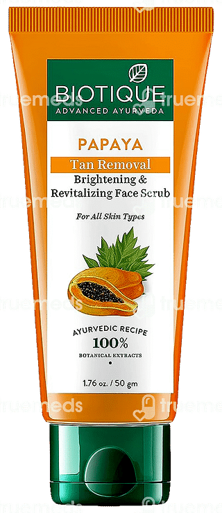 Biotique Bio Papaya Revitalizing Tan-removal Scrub For All Skin Types 50 GM
