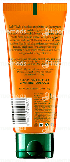 Biotique Papaya Tan Removal Brightening & Revitalizing Face Scrub 50gm