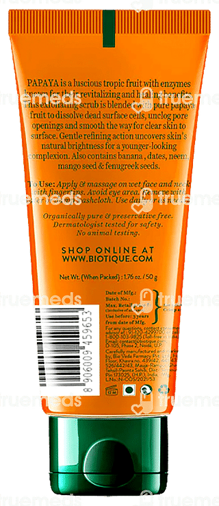 Biotique Bio Papaya Revitalizing Tan-removal Scrub For All Skin Types 50 GM