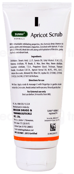 Baksons Sunny Herbals Apricot Aloevera With Neem & Cucumber Scrub 100Gm