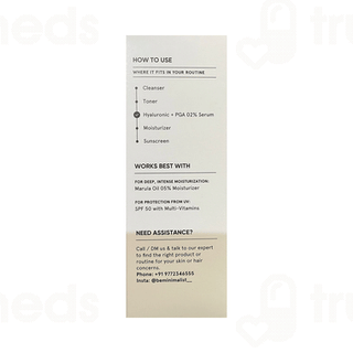 Minimalist Hyaluronic And Pga 02% Face Serum 30ml