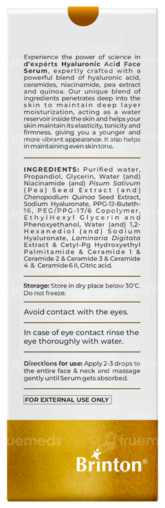 Brinton Dexperts Hyaluronic Acid Face Serum 30ml