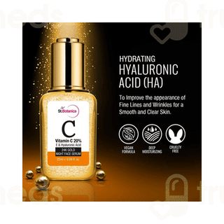 St Botanica Vitamin C 20%, E & Hyaluronic Acid 24K Gold Night Face Serum 25Ml