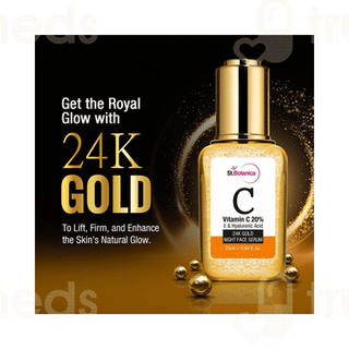 St Botanica Vitamin C 20%, E & Hyaluronic Acid 24K Gold Night Face Serum 25Ml